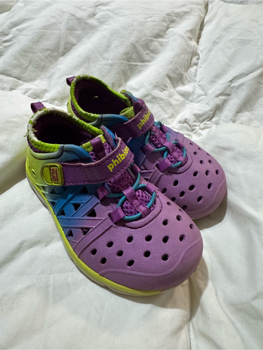Stride Rite Purple and Lime Kids Water Shoes